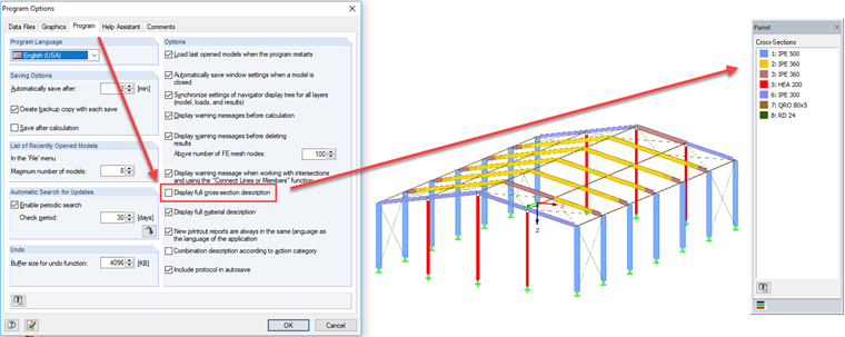 Dialog Box "Program Options"