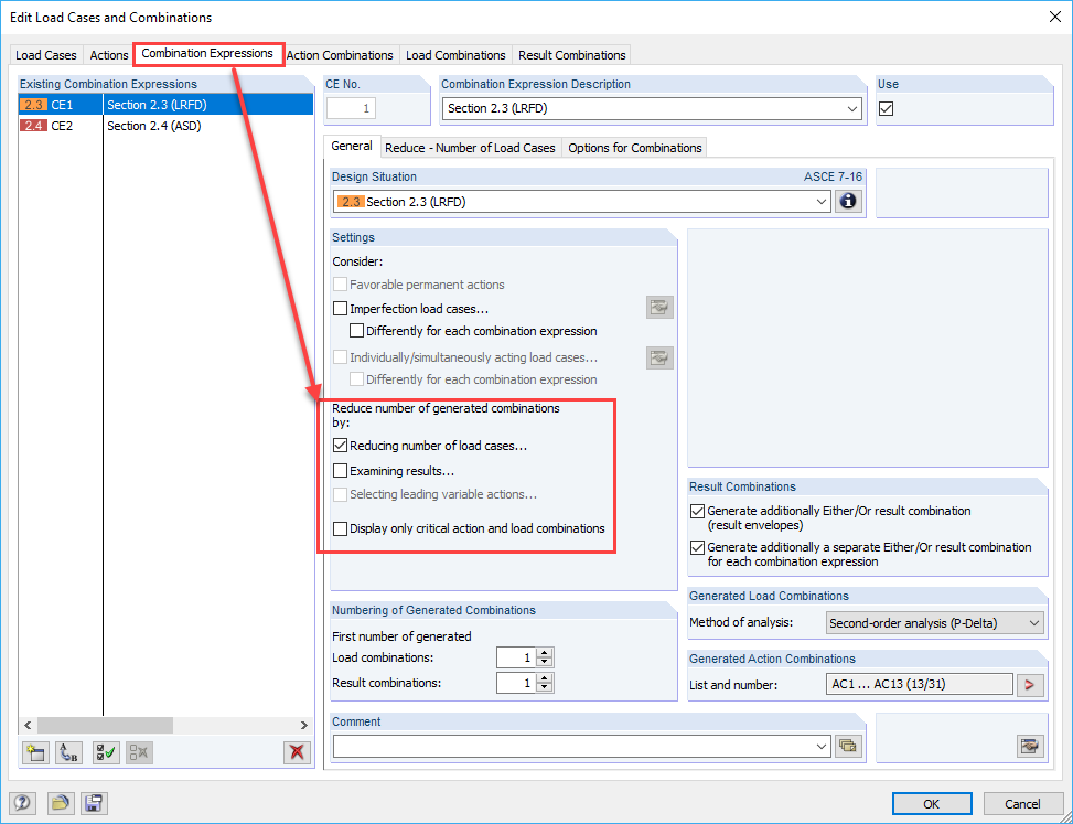 Reducing Number of Generated Combinations