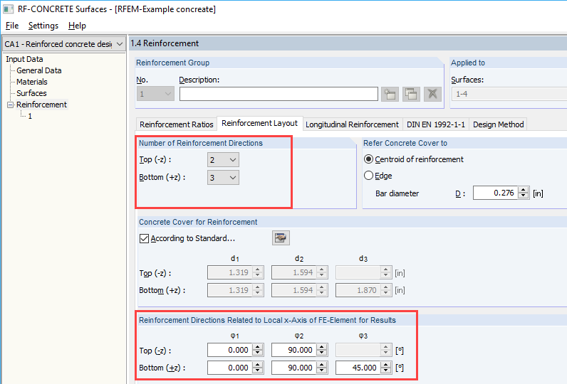 Number of Reinforcement Directions