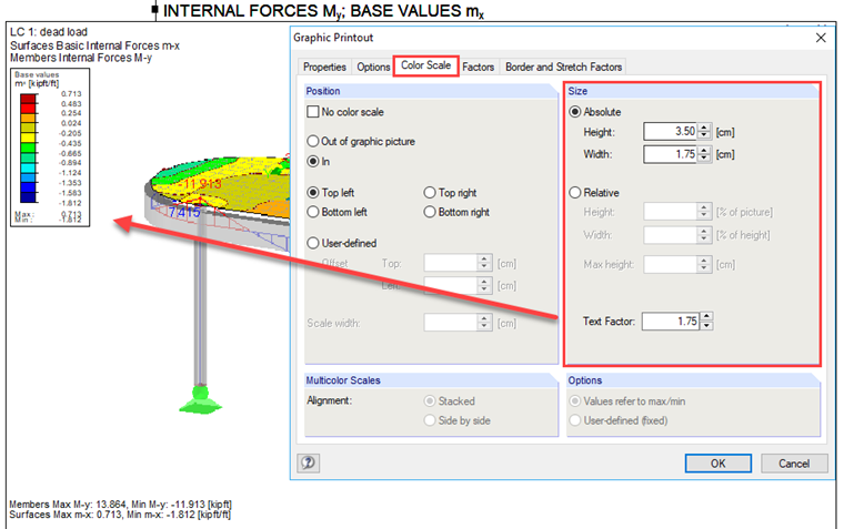 Adjusting Color Scale for Printout Report