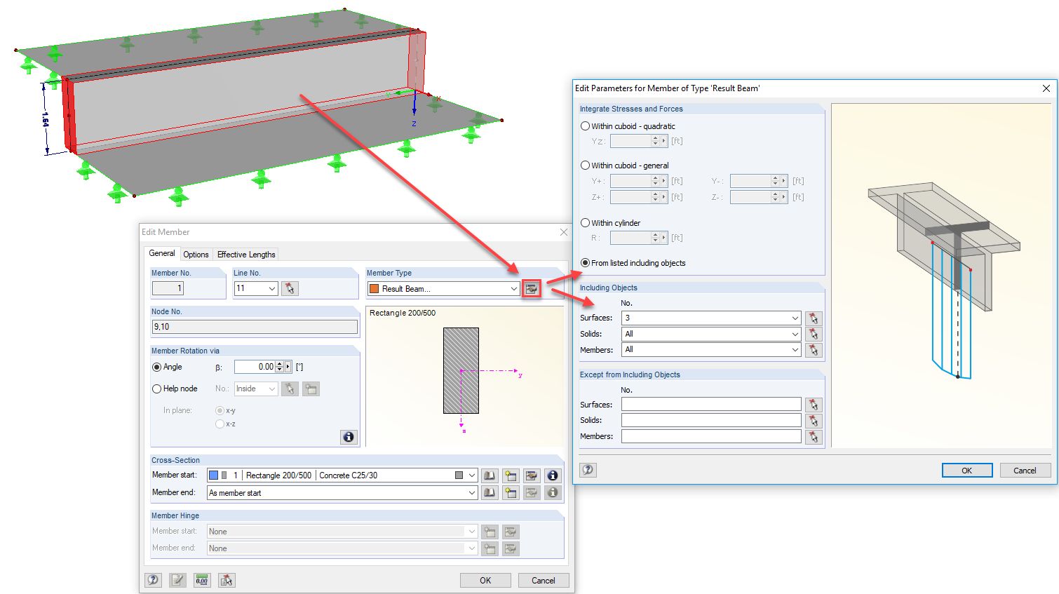 Defining Result Beam