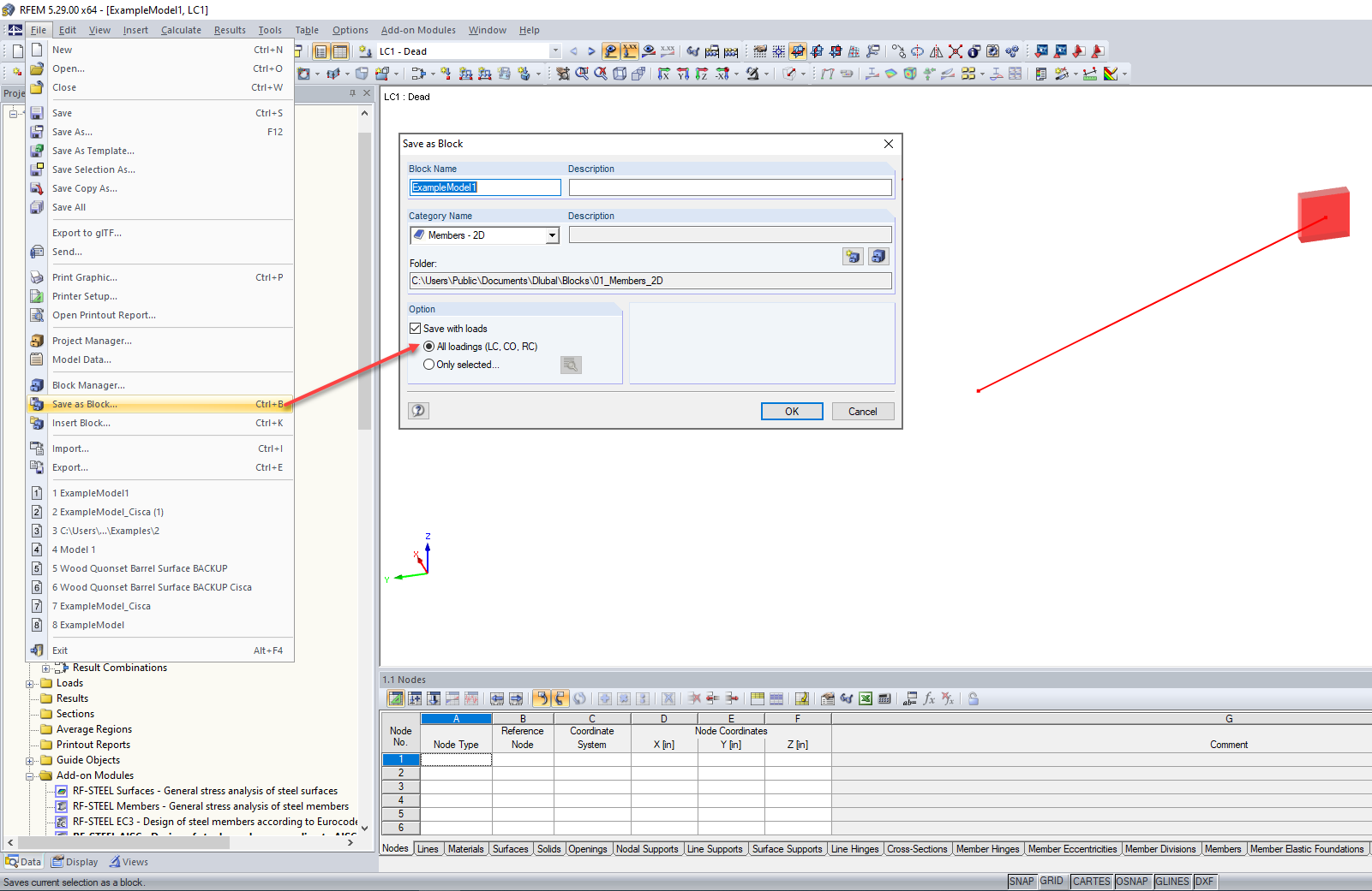 Saving Selected Objects as Block