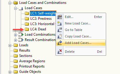 Function "Add Load Cases"