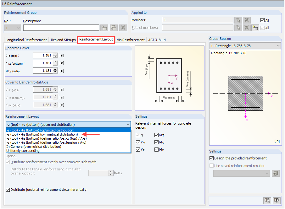 Defining Reinforcement Layout