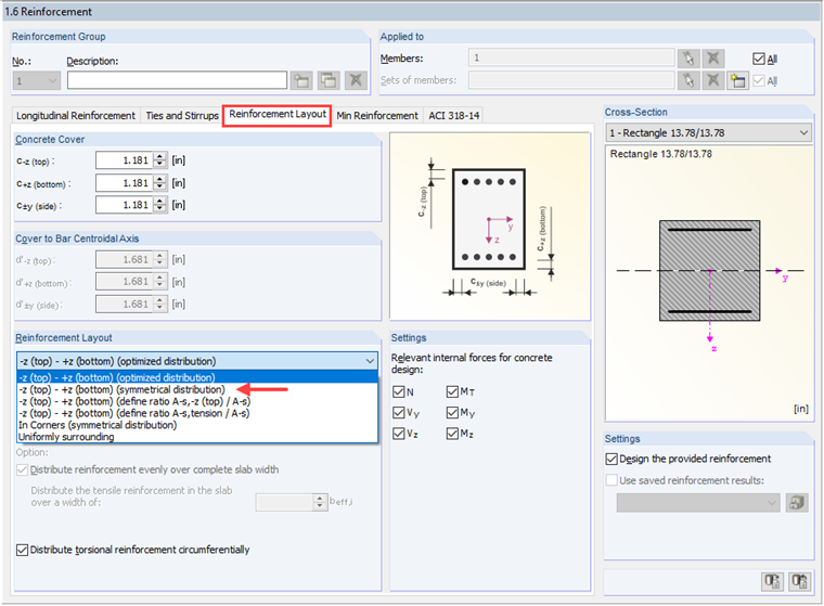 Defining Reinforcement Layout