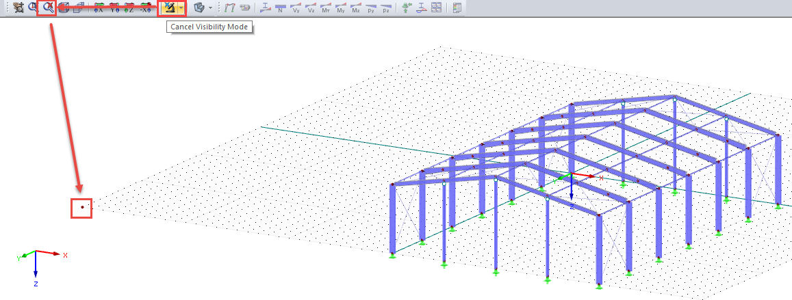 Functions "Cancel Visibility Mode" and "Show Whole Model"