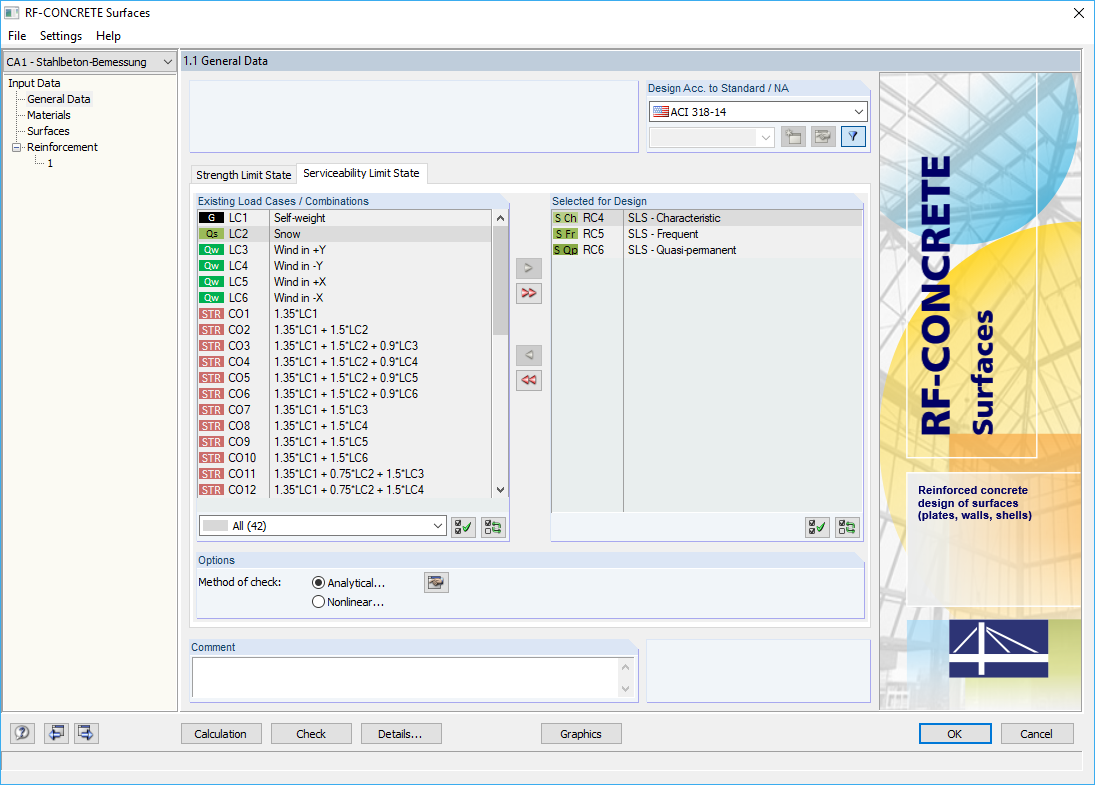 Defining Load Cases/Combinations for Serviceability Limit State
