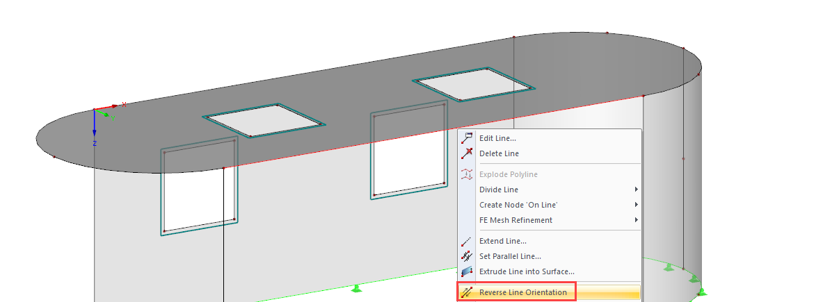 Shortcut Menu: "Reverse Line Orientation"