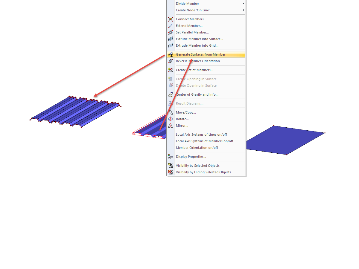 Function "Generate Surfaces from Member"