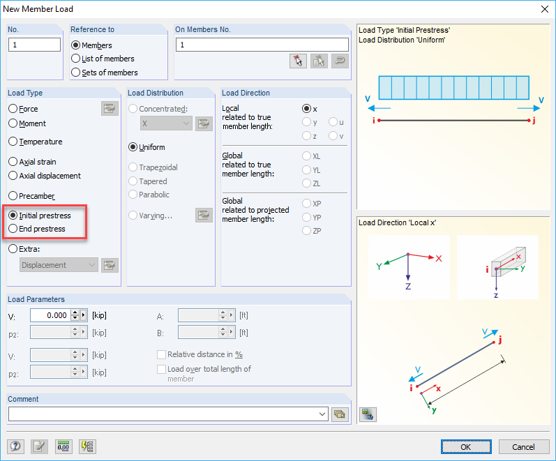 Member Load "Prestress" 