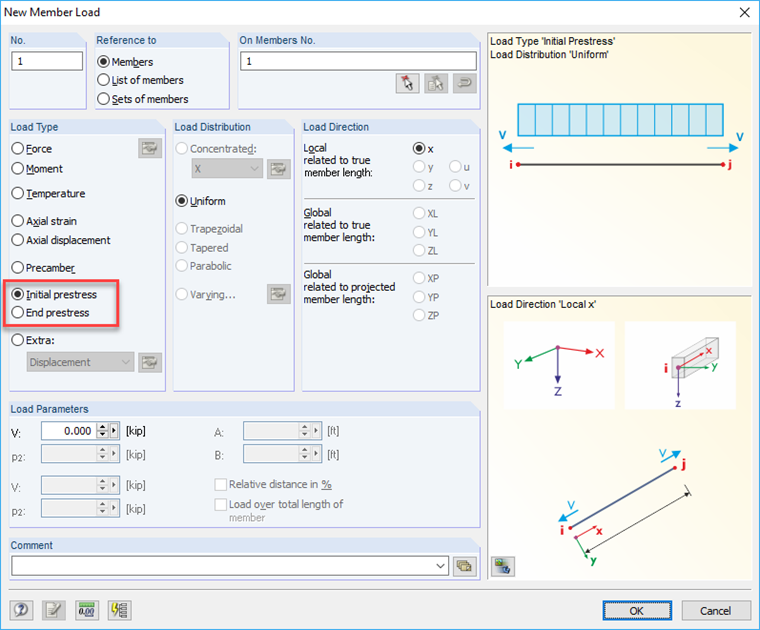 Member Load "Prestress" 