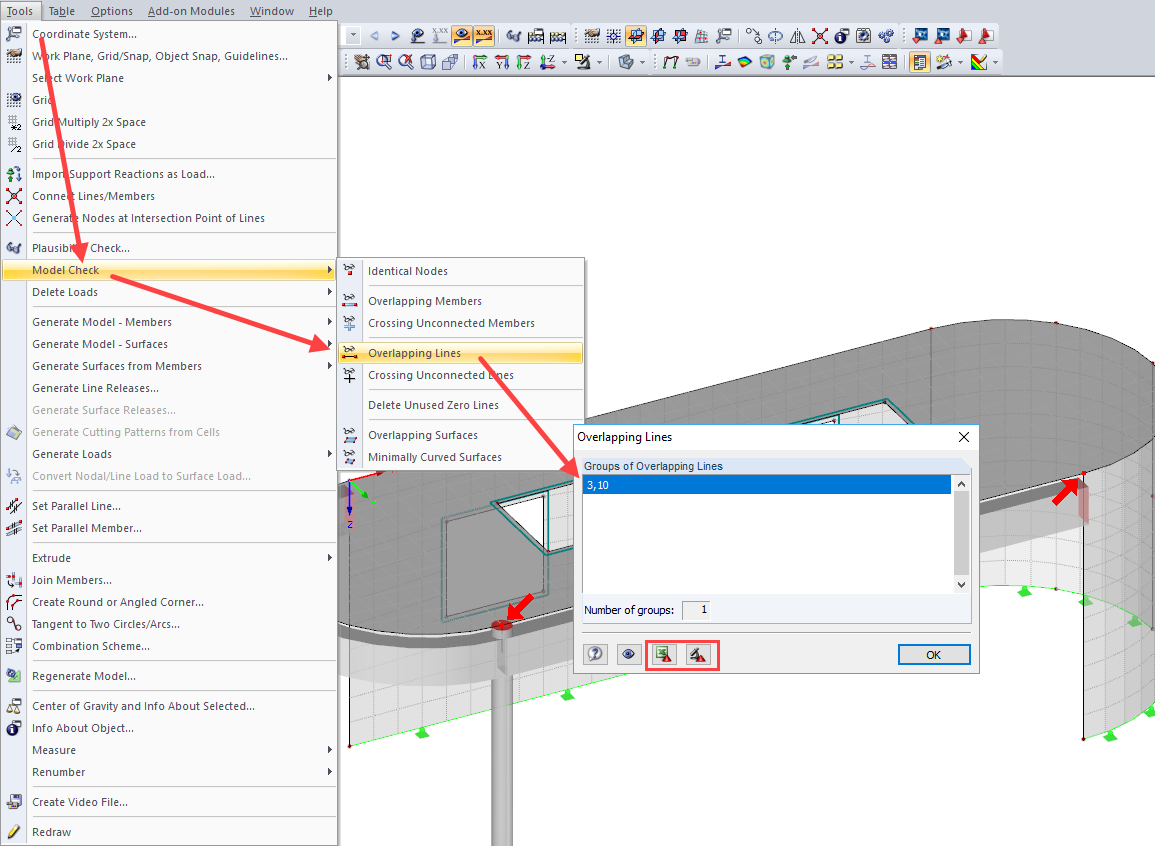 Model Check for "Overlapping Lines"