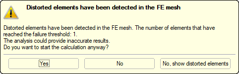 Message "Detected Distorted Elements"