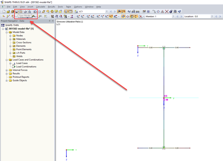 SHAPE-THIN: Saving Cross-Section with Results