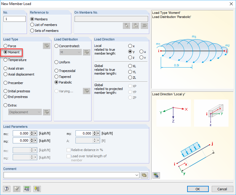 Parabolic Load Distribution for Moment