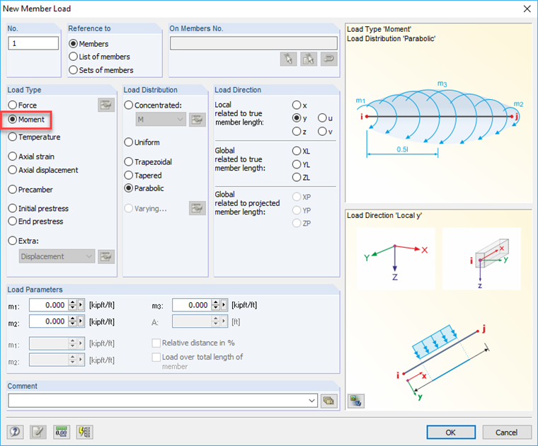 Parabolic Load Distribution for Moment