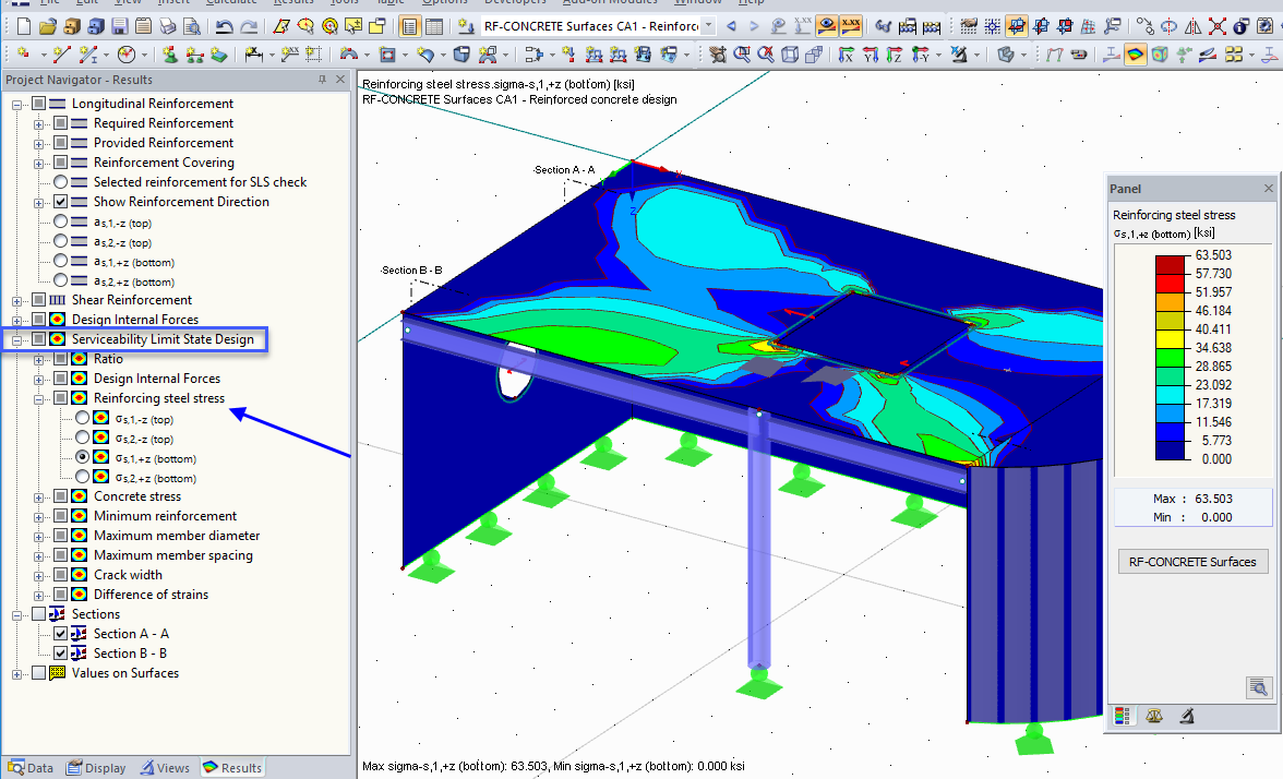 Displaying Steel Stresses Graphically