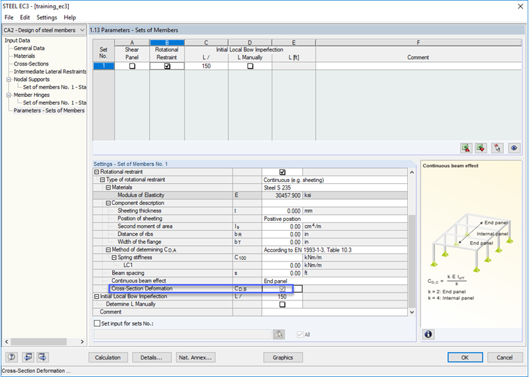 Considering Cross-Section Deformation
