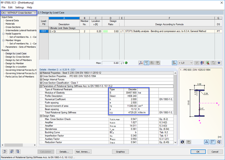 Rotational Spring Without Considering Section Deformation
