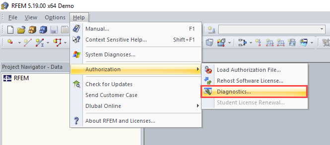 Creating Diagnostic File in Demo Mode