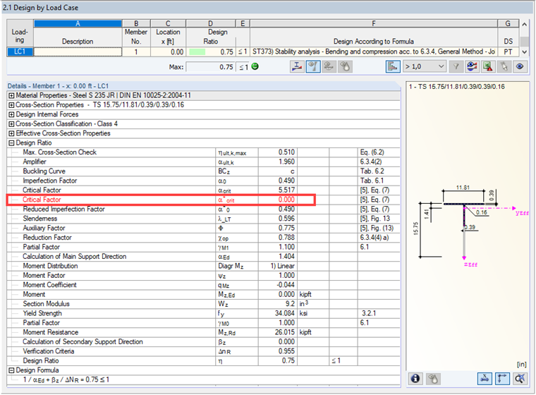 Critical Factor alpha*crit for General Method and Adapted Method According to Naumes