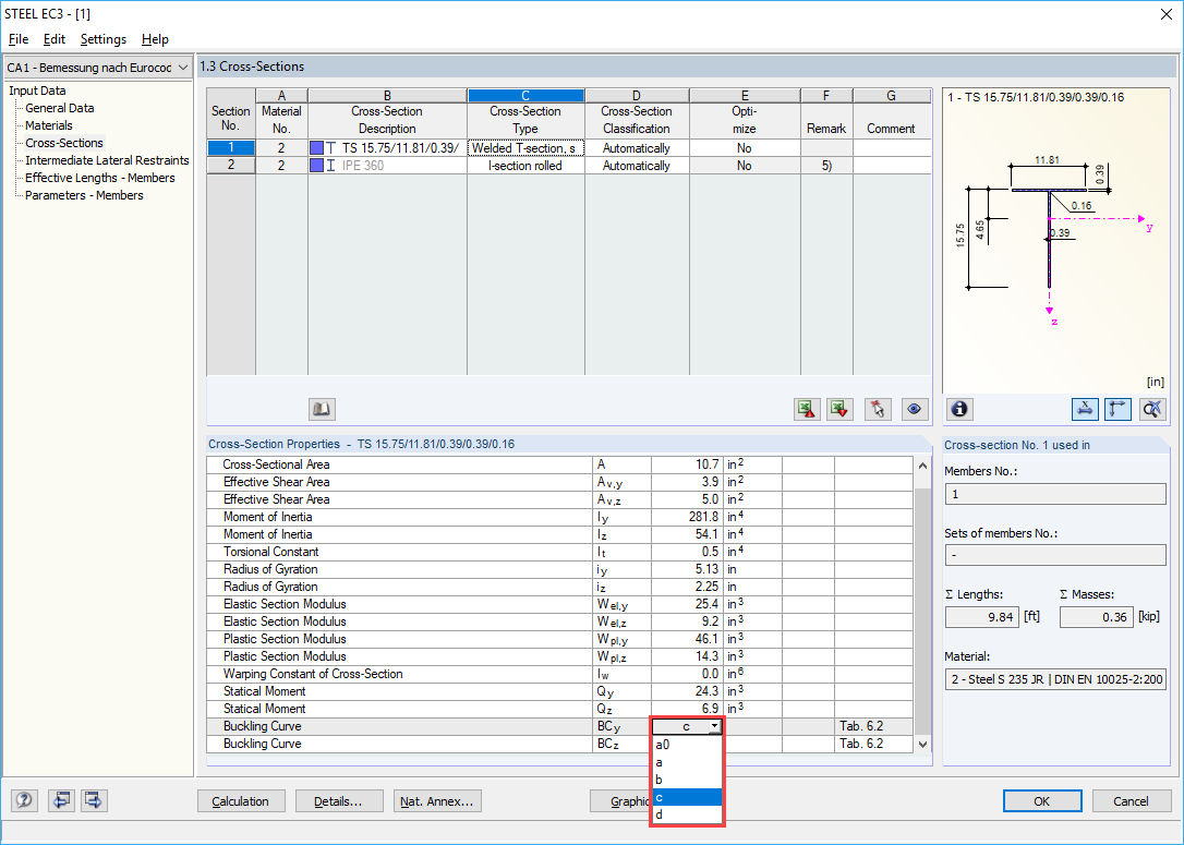 Adjusting Buckling Curve