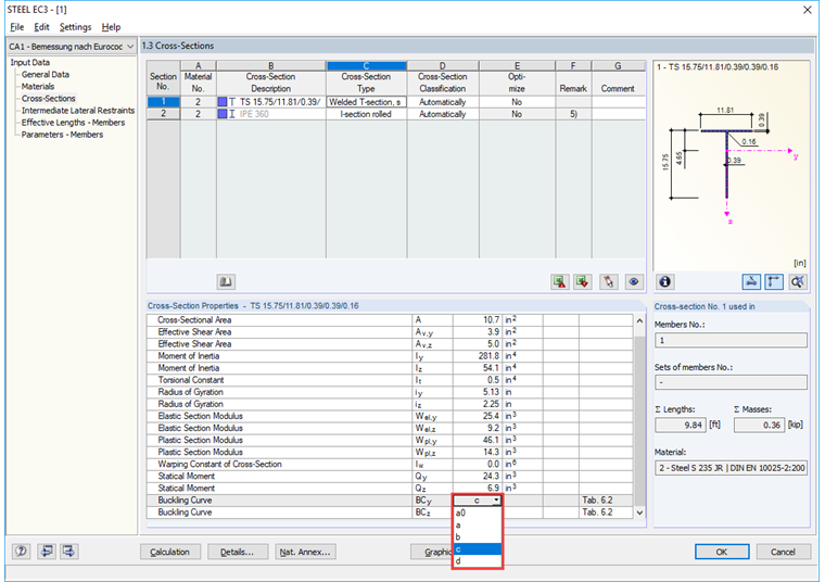 Adjusting Buckling Curve