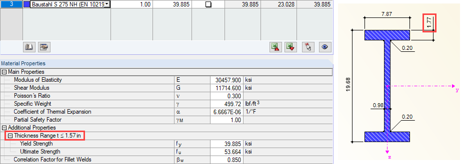 Exceeded Thickness Range in Flange