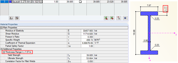 Exceeded Thickness Range in Flange