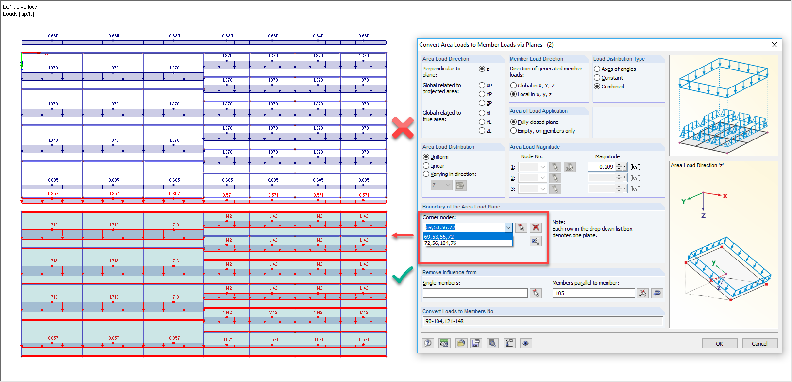 Generating Surface Loads in Sections