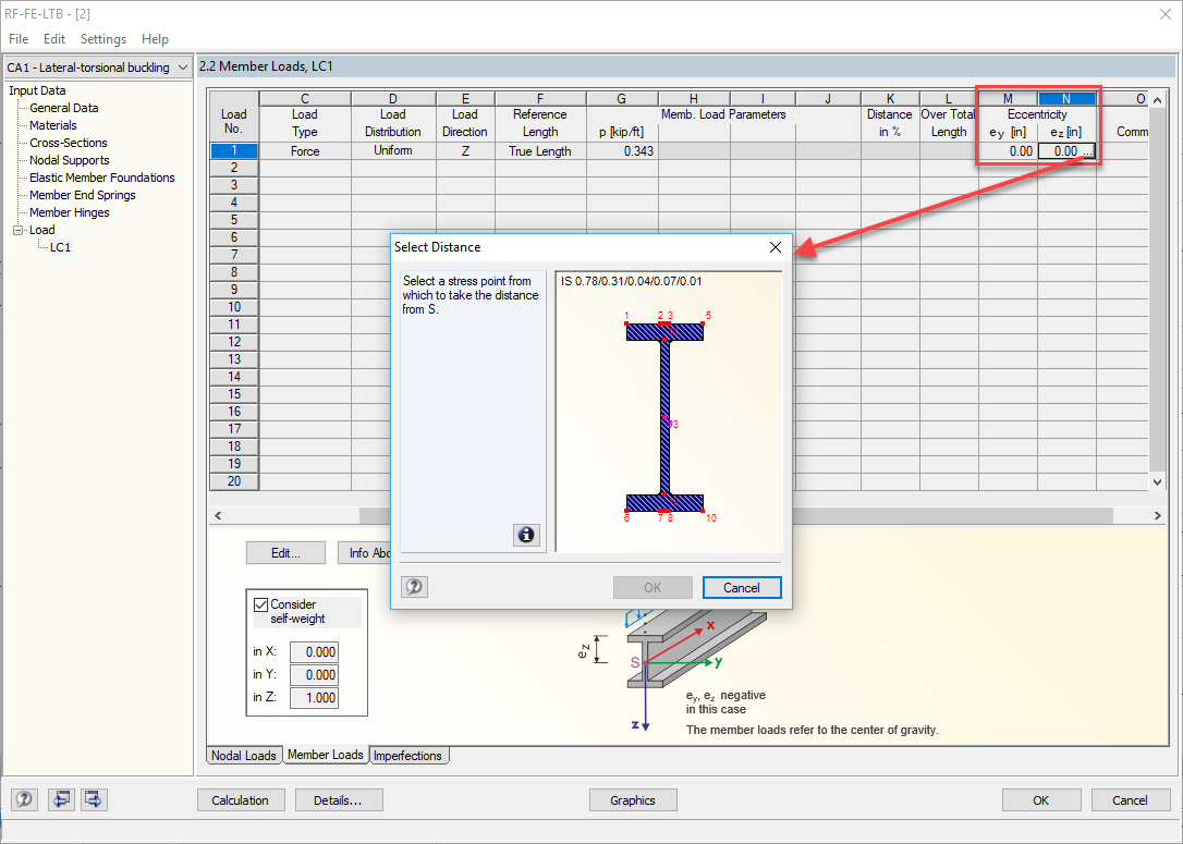 Defining Eccentricity by Clicking on Stress Point