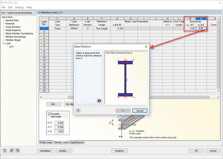 Defining Eccentricity by Clicking on Stress Point