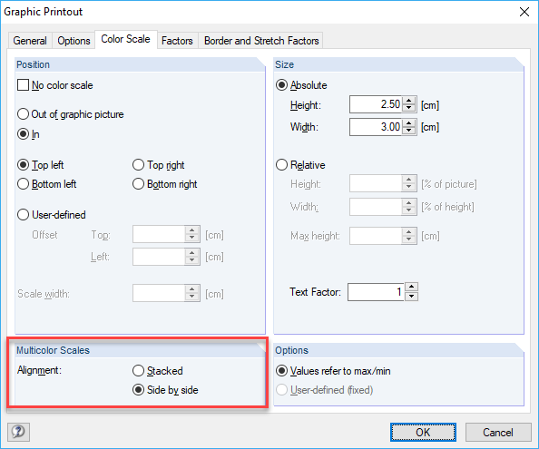 Arranging Multicolor Scales for Printout