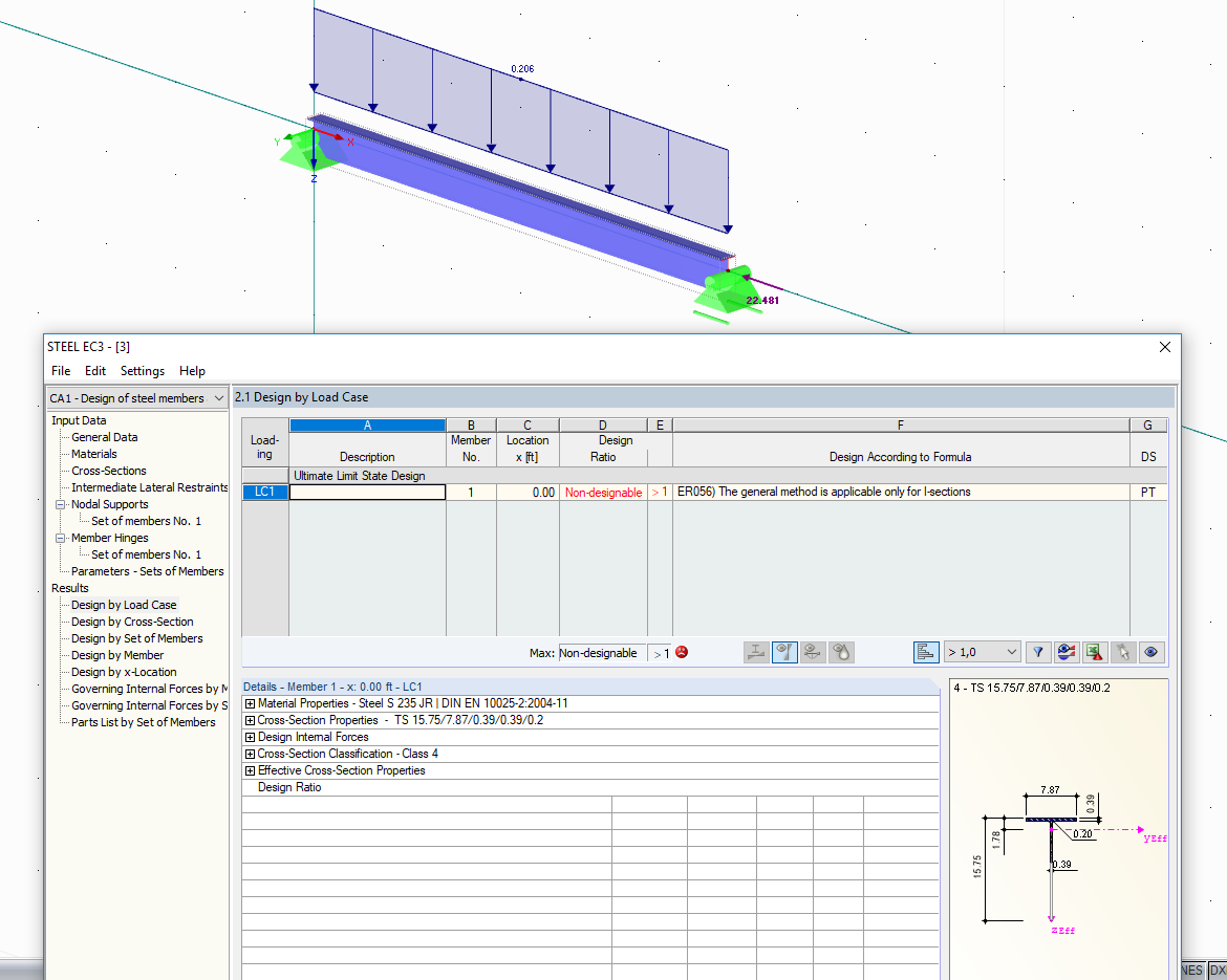 Note for Design of Non-I-Section with General Method in Germany