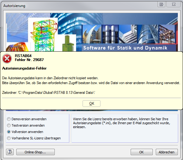 Authorization File Error