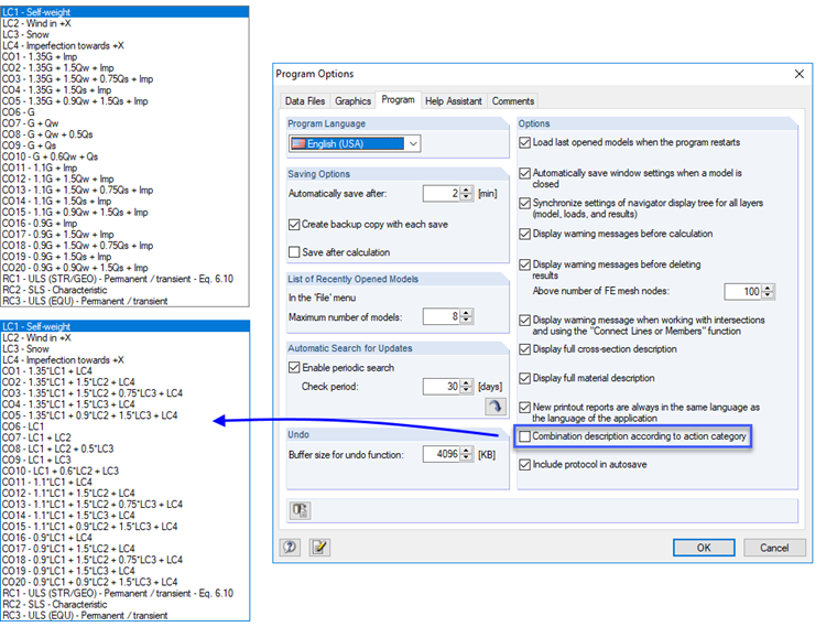 Description of Combinations According to Action Category