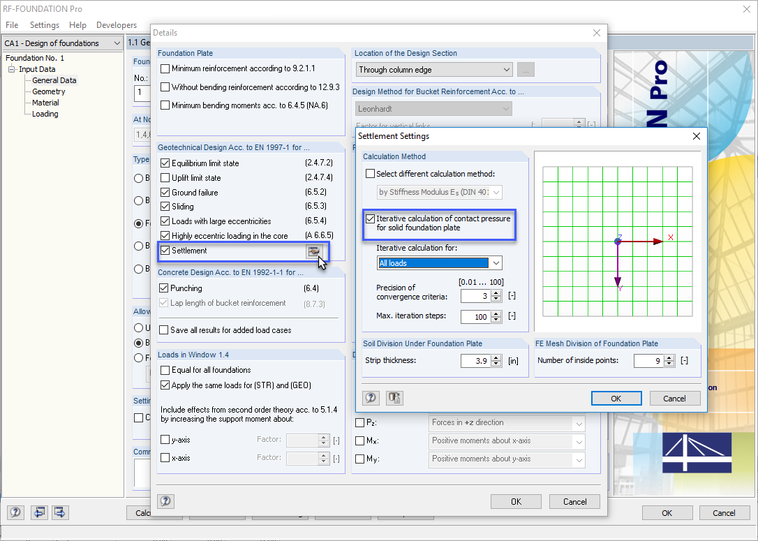 Settings for Settlement Calculation
