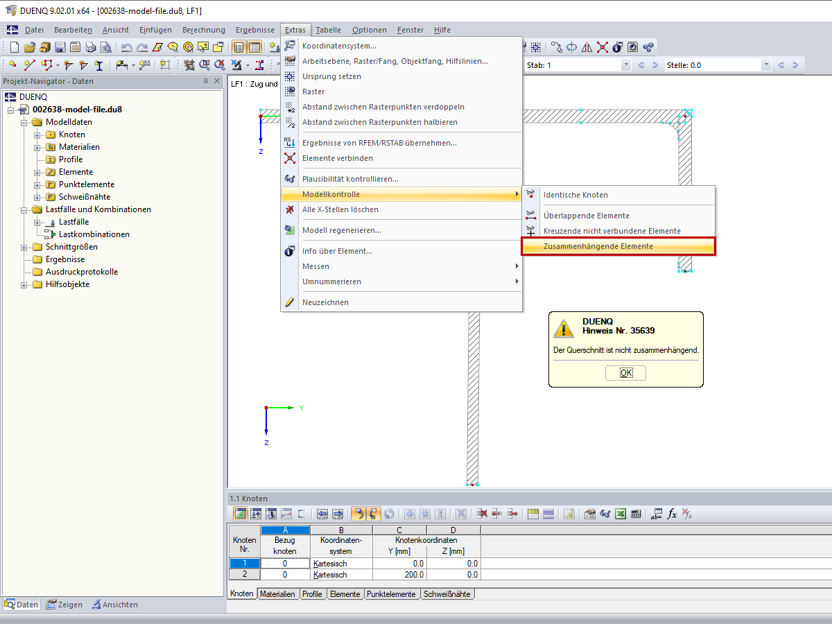 Model Check - Interconnecting Elements
