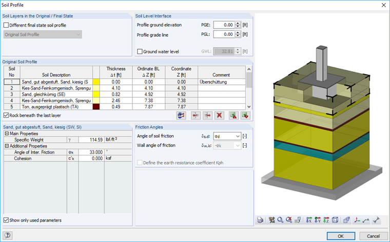 Input Dialog Box "Soil Profile" in RF-/FOUNDATION Pro