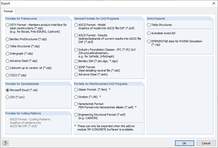 RFEM Export Interfaces