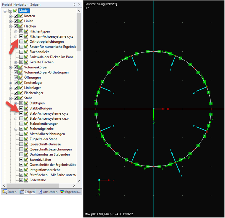 Displaying Local Coordinate Systems
