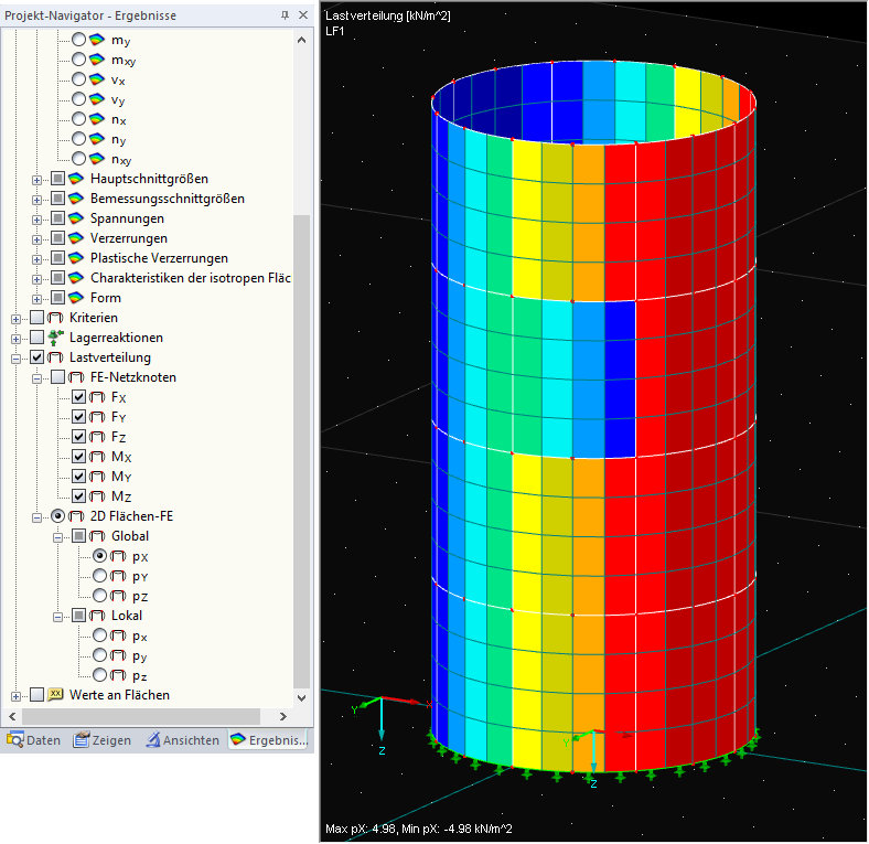 Using Result Type "Load Distribution" to Find Incorrect Loads