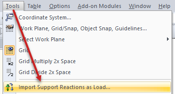 Importing Support Reaction as Load