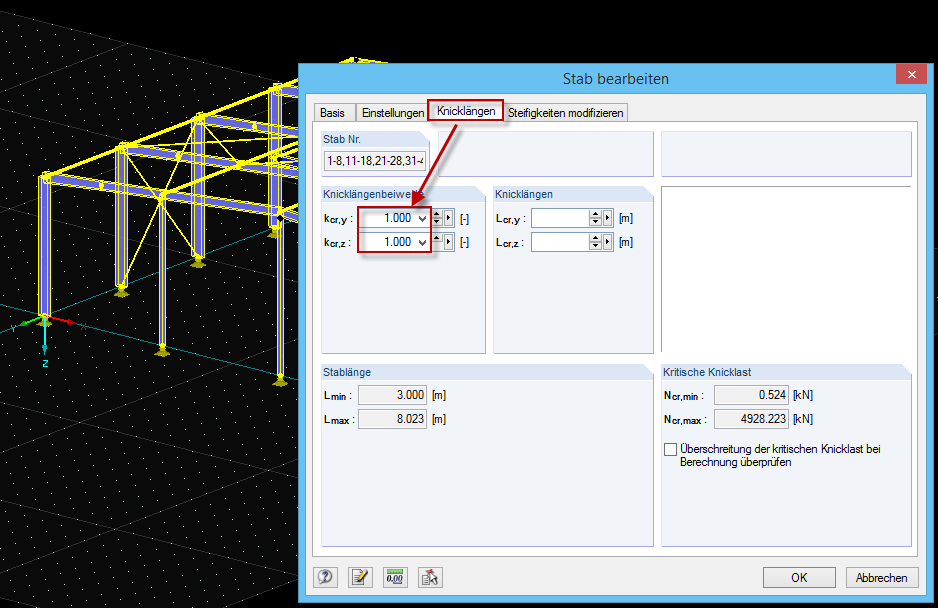 Resetting Effective Length Factors to Default
