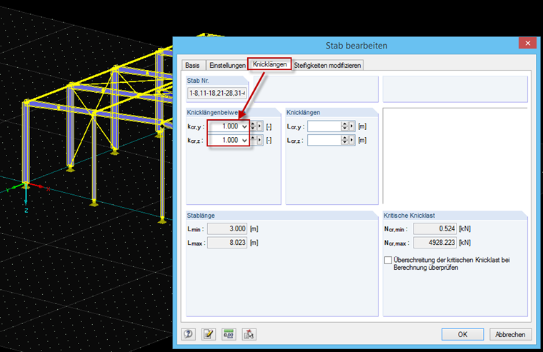 Resetting Effective Length Factors to Default