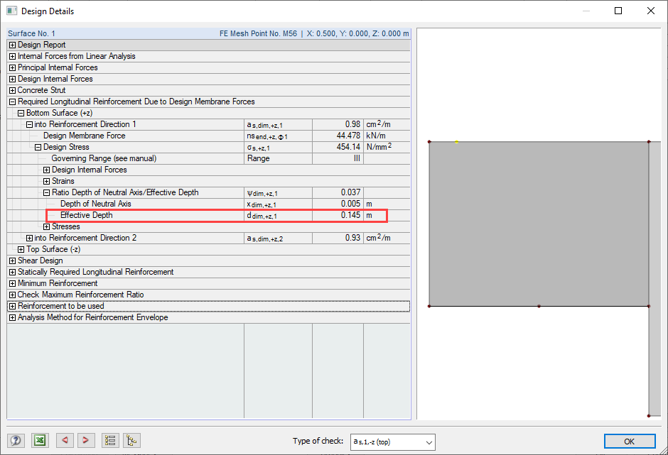 Effective Depth Referred to Axial Dimension