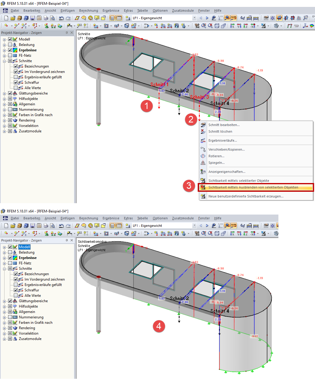 Hiding Individual Descriptions of Sections