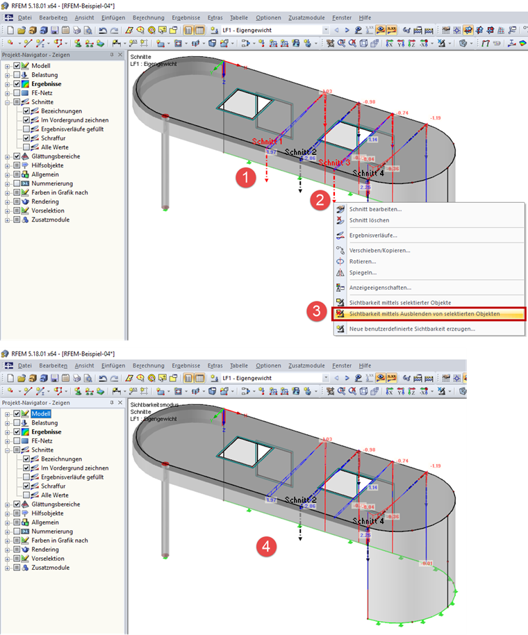 Hiding Individual Descriptions of Sections