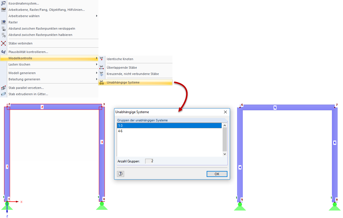 Function "Independent Systems" for Recognition of Partial Models