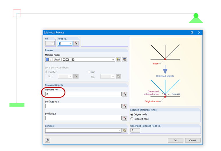 Dialog Box 'Nodal Release'